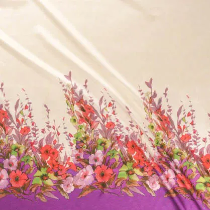 Paneel Lorré met rode en groene bloemen